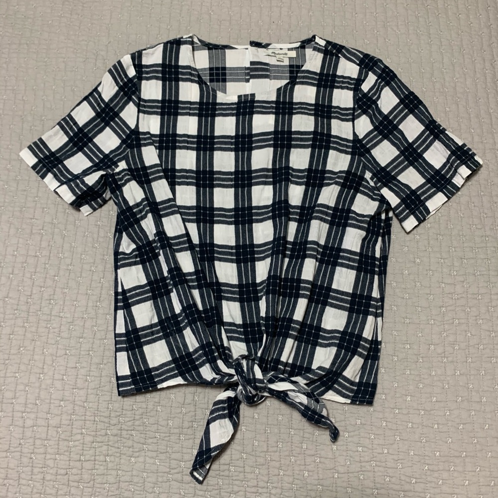 NWT Navy and White Check Shirt w Tie